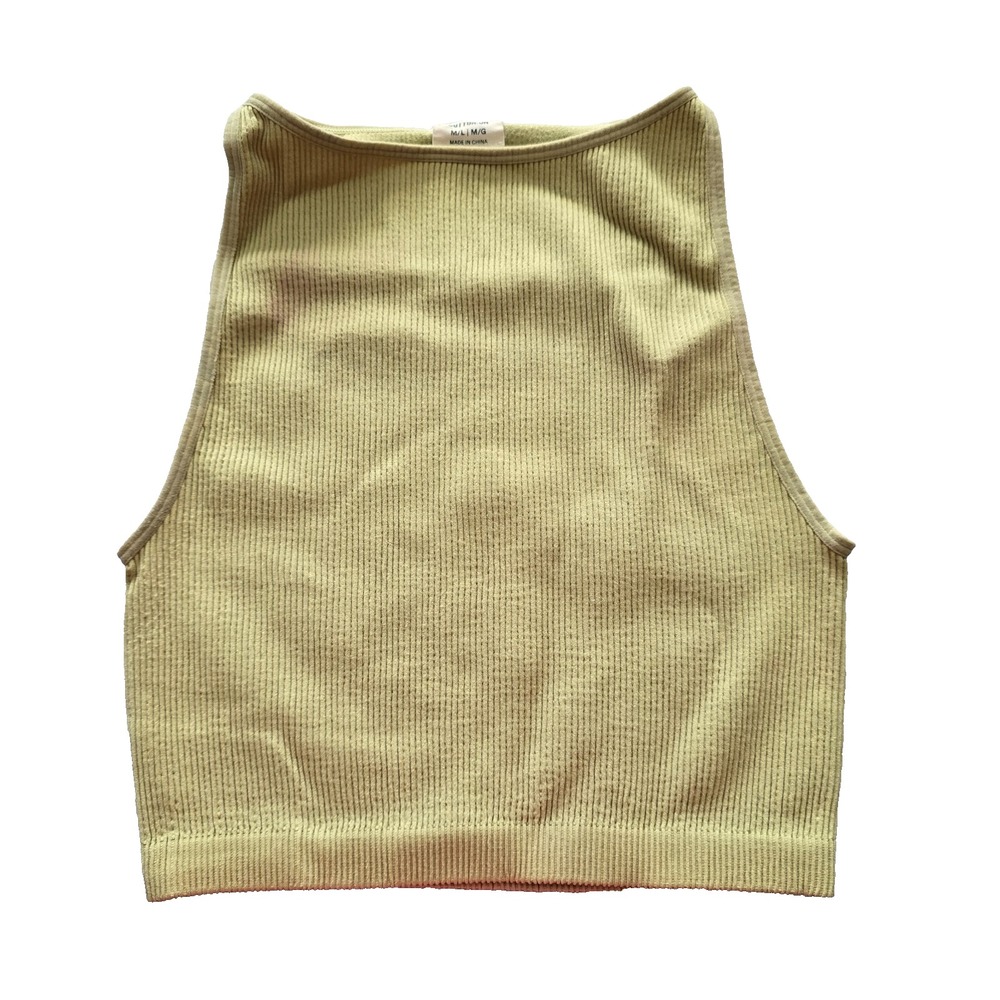 Ribbed Comfort Y2K Bra Top‎ Wireless Pullover Stretch Sleep Cotton On Green M